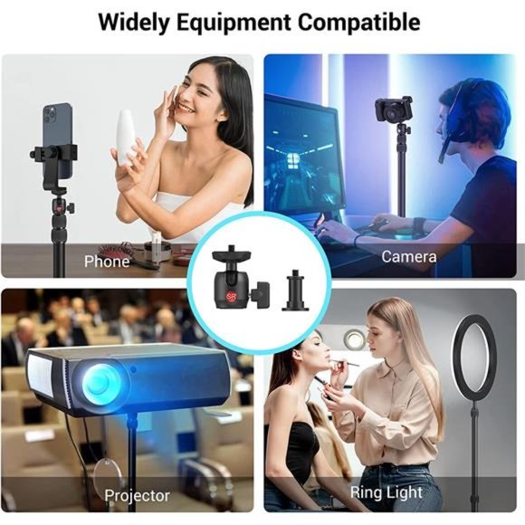 Camera Desk Mount Table Stand 13"-35" w/ 1/4" Ball Head, Adjustable Light Stand - Picture 3 of 7